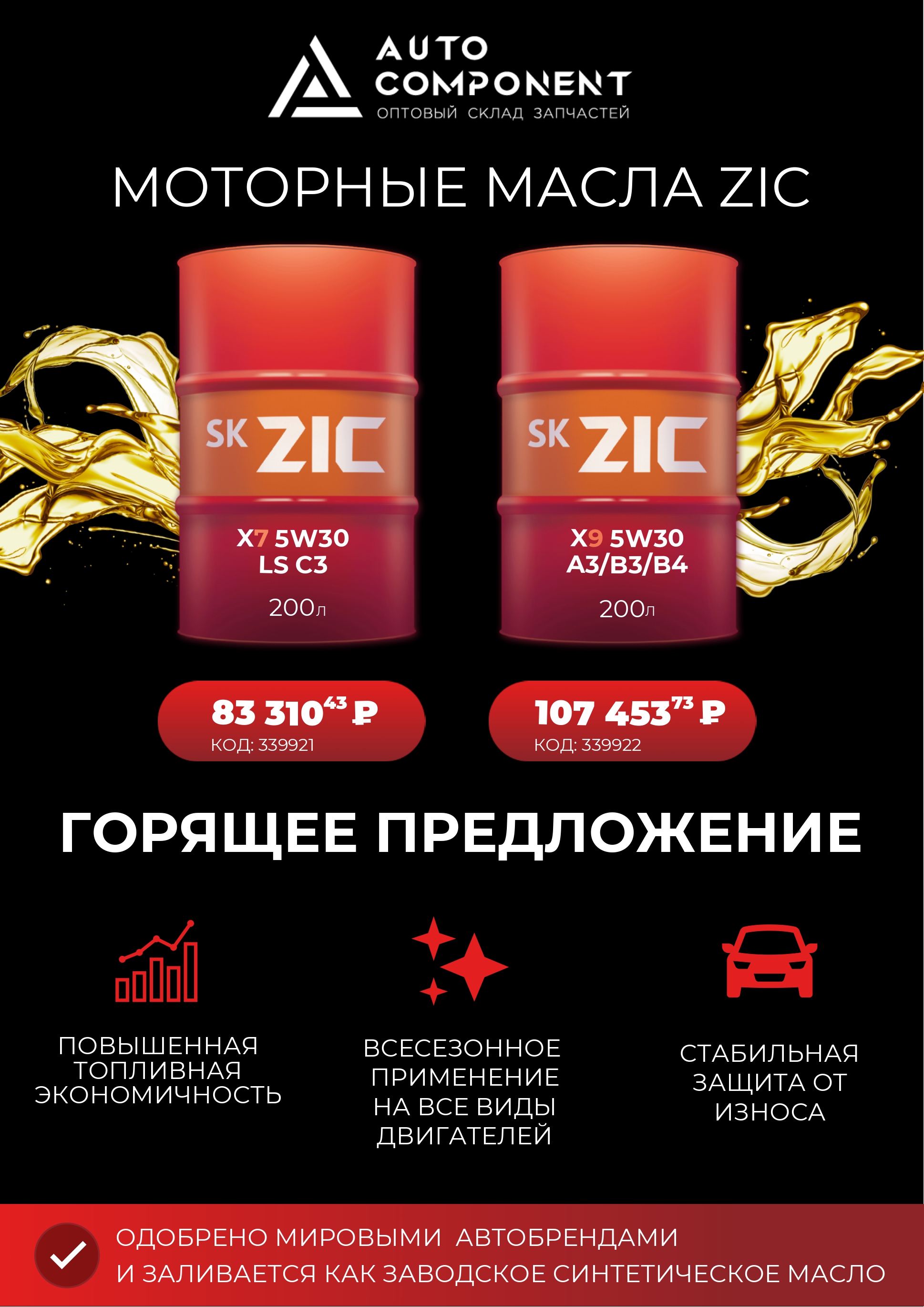Горящее предложение на моторные масла ZIC
